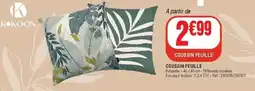 La Foir'Fouille KOKOON Coussin feuille offre