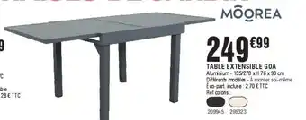 Table extensible goa