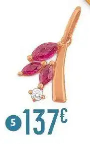 E.Leclerc Pendentif rubis et diamant 0,03 ct, or rose offre