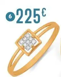 E.Leclerc Bague diamants 0,04 ct, taille 54, or jaune et rhodié offre