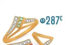 E.Leclerc Bague émeraudes et diamants 0,02 ct, taille 54, or jaune et rhodié offre