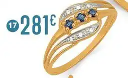 E.Leclerc Bague saphirs et diamants 0,03 ct, taille 54, or jaune et rhodié offre