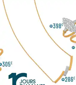 E.Leclerc Collier diamants 0,01 ct, 42 cm, or jaune et rhodié offre