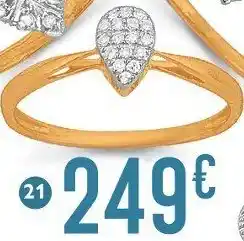 E.Leclerc Bague diamants 0,08 ct, taille 54, or jaune et rhodié offre