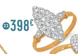 E.Leclerc Bague diamants 0,10 ct, taille 54, or jaune et rhodié offre