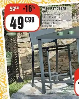 La Foir'Fouille MOOREA Tabouret de bar goa offre