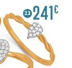 E.Leclerc Bague diamants 0,04 ct, taille 54, or jaune et rhodié offre