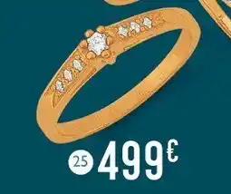 E.Leclerc Bague diamants 0,11 ct, taille 54, or jaune offre