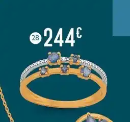 E.Leclerc Bague saphirs et diamant 0,003 ct, taille 54, or jaune et rhodié offre