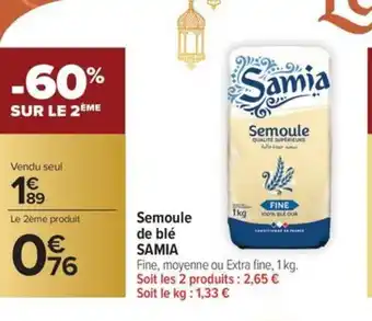 SAMIA Semoule de blé