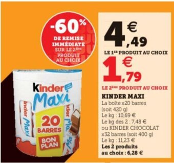 Hyper U Kinder Maxi offre