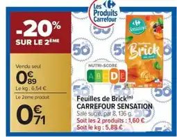Carrefour Market CARREFOUR SENSATION Feuilles de Brick offre