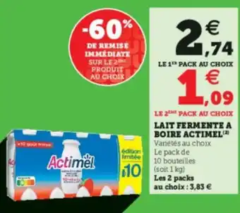 Hyper U Lait fermente a Boire Actimel offre