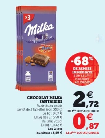 Hyper U Chocolat Milka offre