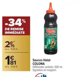 Carrefour Market COLONA Sauces Halal offre