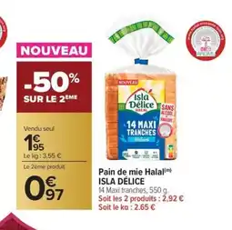 Carrefour Market ISLA DÉLICE Pain de miel Halal offre