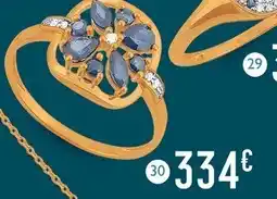 E.Leclerc Bijoux Bague saphirs et diamants 0,10 ct, taille 54, or jaune et rhodié offre