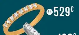 E.Leclerc Bijoux Demi alliance diamants 0,22 ct, taille 54, or jaune offre