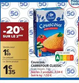 Carrefour Market CARREFOUR CLASSIC Couscous offre