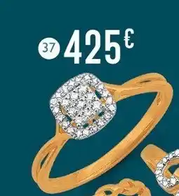 E.Leclerc Bijoux Bague diamants 0,15 ct, taille 54, or jaune et rhodié offre