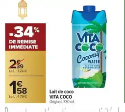 Carrefour Market VITA COCO Lait de coco offre