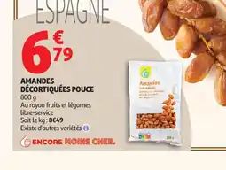 Auchan Amandes décortiquées pouce offre