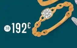 E.Leclerc Bijoux Bague diamants 0,02 ct, taille 54, or jaune et rhodié offre