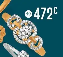 E.Leclerc Bijoux Bague diamants 0,20 ct, taille 54, or jaune et rhodié offre