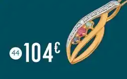 E.Leclerc Bijoux Pendentif saphir, rubis, émeraude et diamants 0,01 ct, or jaune et rhodié offre