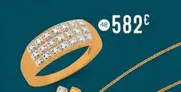 E.Leclerc Bijoux Bague diamants 0,09 ct, taille 54, or jaune et rhodié offre