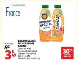 Auchan DANAO Boisson lactée pêche abricot offre