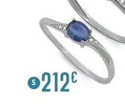 E.Leclerc Bijoux bague saphir et diamants 0,01 ct, taille 54, or gris offre