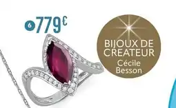 E.Leclerc Bijoux Bague rhodolite et diamants 0,30 ct, taille 54, or gris offre