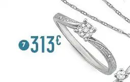 E.Leclerc Bijoux Bague diamants 0,04 ct, taille 54, or gris offre