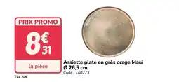 Promocash Assiette plate en grès orage Maui offre