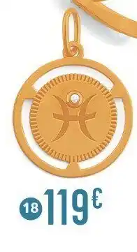 E.Leclerc Bijoux Pendentif zodiaque poissons diamant 0,07 ct, or jaune offre