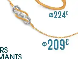 E.Leclerc Bijoux Bracelet diamants 0,01 ct, 18 cm, or jaune et rhodié offre