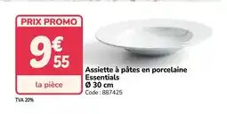 Promocash Assiette à pâtes en porcelaine Essentials offre