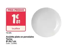 Promocash Assiette plate en porcelaine Torino offre