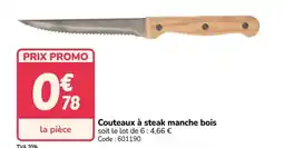 Promocash Couteaux à steak manche bois offre