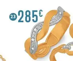 E.Leclerc Bijoux Bague diamants 0,02 ct, taille 54, or jaune et rhodié offre