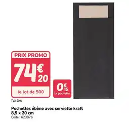 Promocash Pochettes ébène avec serviette kraft offre