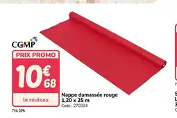 Promocash Nappe damassée rouge offre