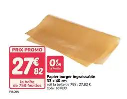 Promocash Papier burger ingraissable offre