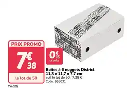 Promocash Boîtes à 6 nuggets District offre