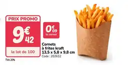 Promocash Cornets à frites kraft offre