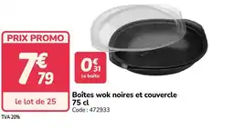 Promocash Boîtes wok noires et couvercle offre