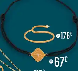 E.Leclerc Bijoux Bracelet cordon et diamant 0,01 ct, or jaune offre