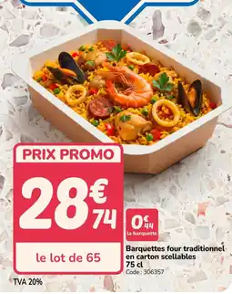 Promocash Barquettes four traditionnel en carton scellables offre