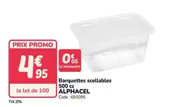 Promocash ALPHACEL Barquettes scellables 500 cc offre